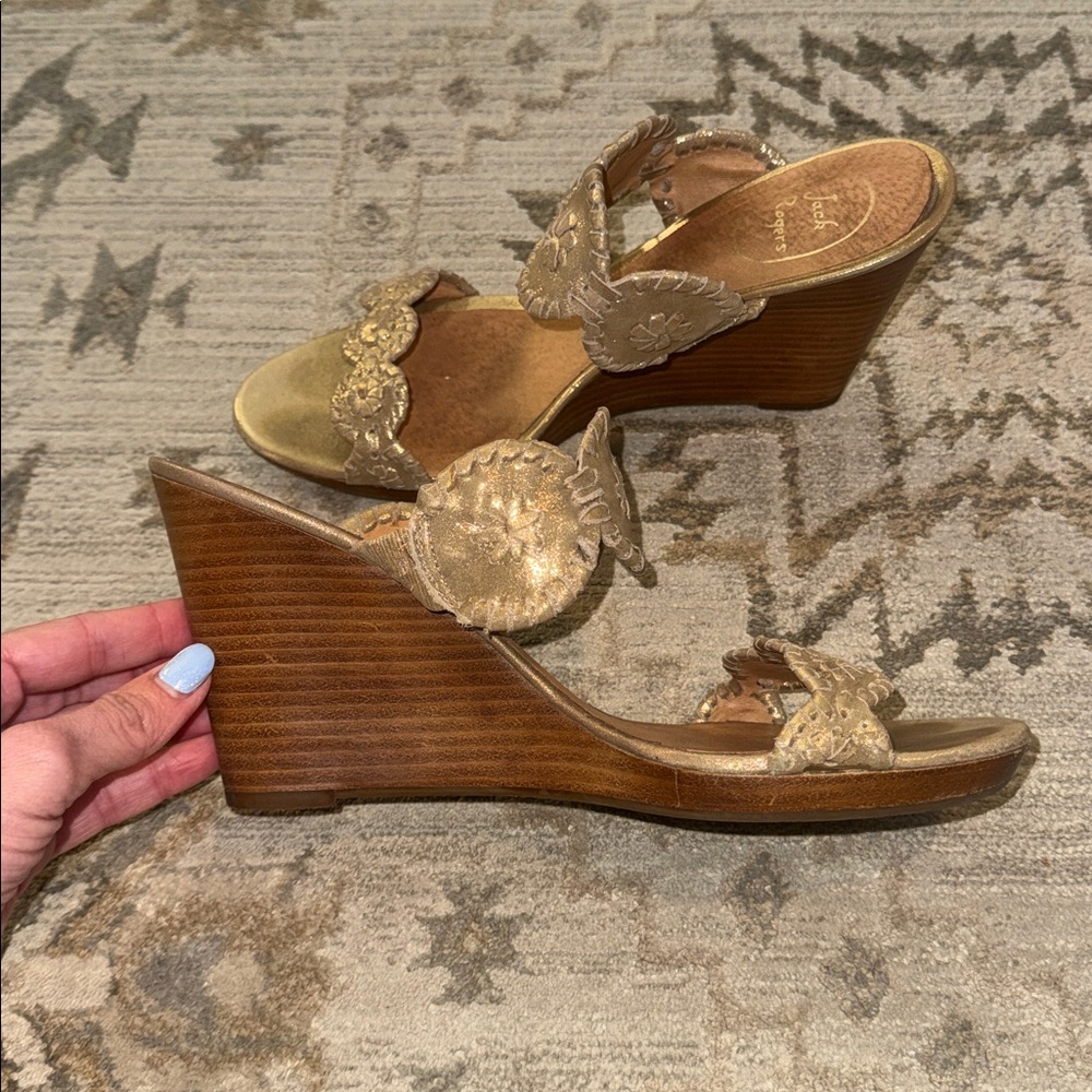 Jack Rogers Metallic Gold Luccia Sandals - Picture 6 of 9